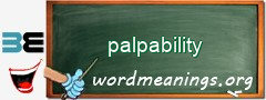 WordMeaning blackboard for palpability